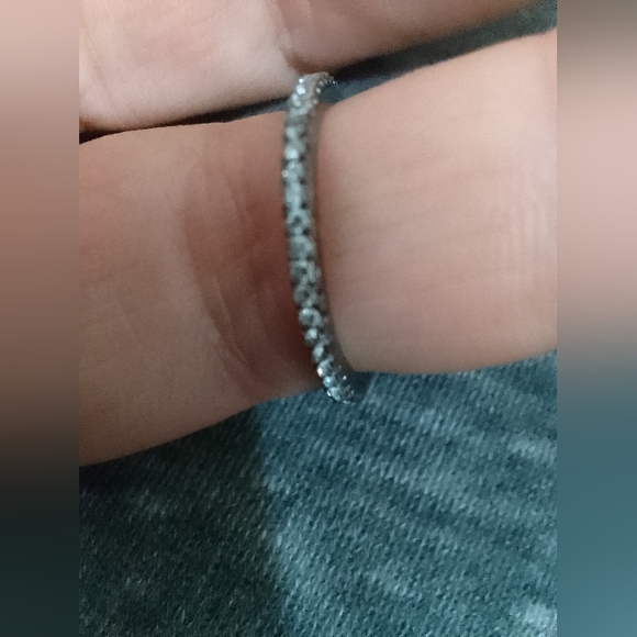 925 TEMILA  Sterling Silver White CZ Band Ring - Picture 2 of 5